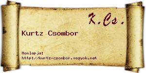 Kurtz Csombor névjegykártya